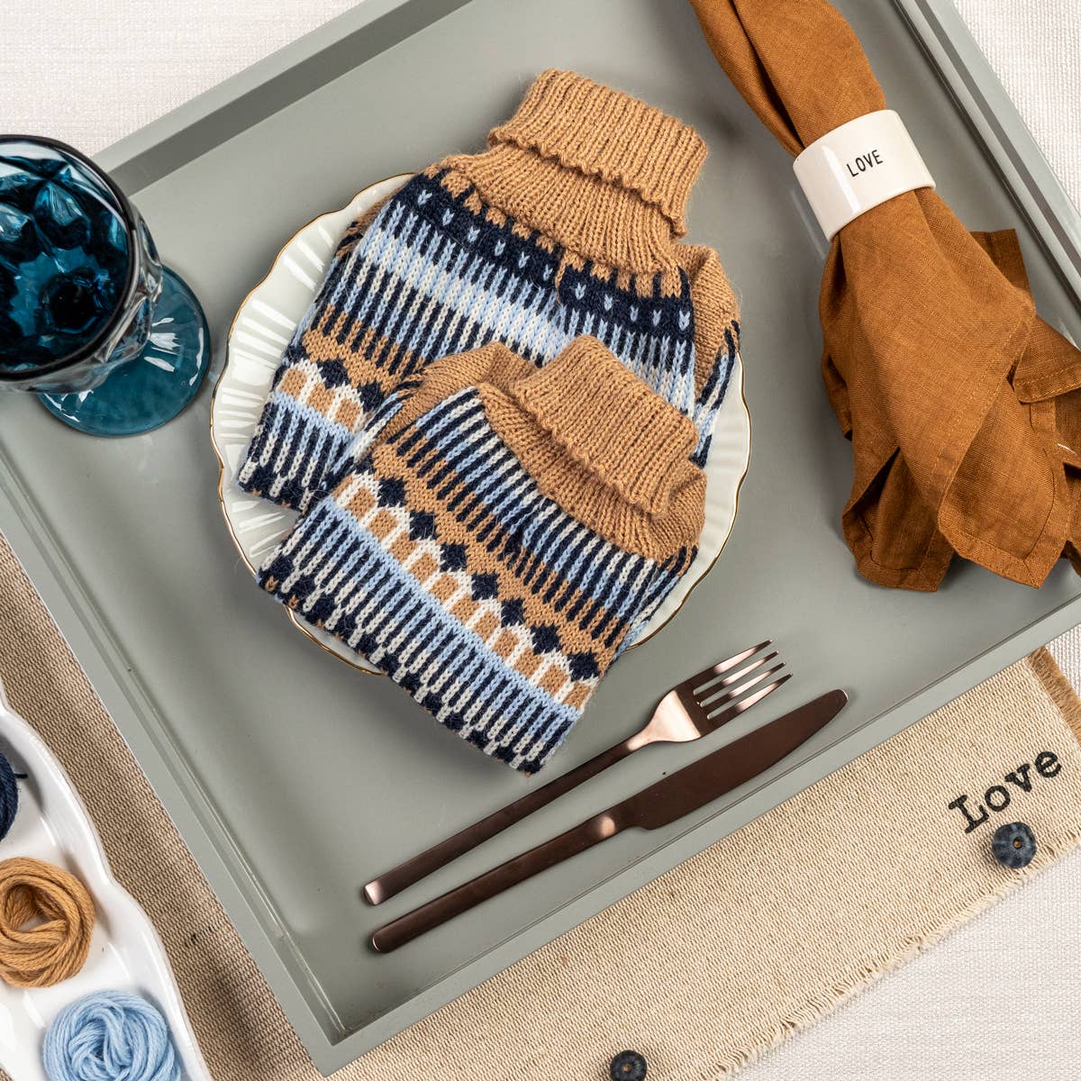 Ice Magic Hundepullover aus Alpakawolle, marineblau