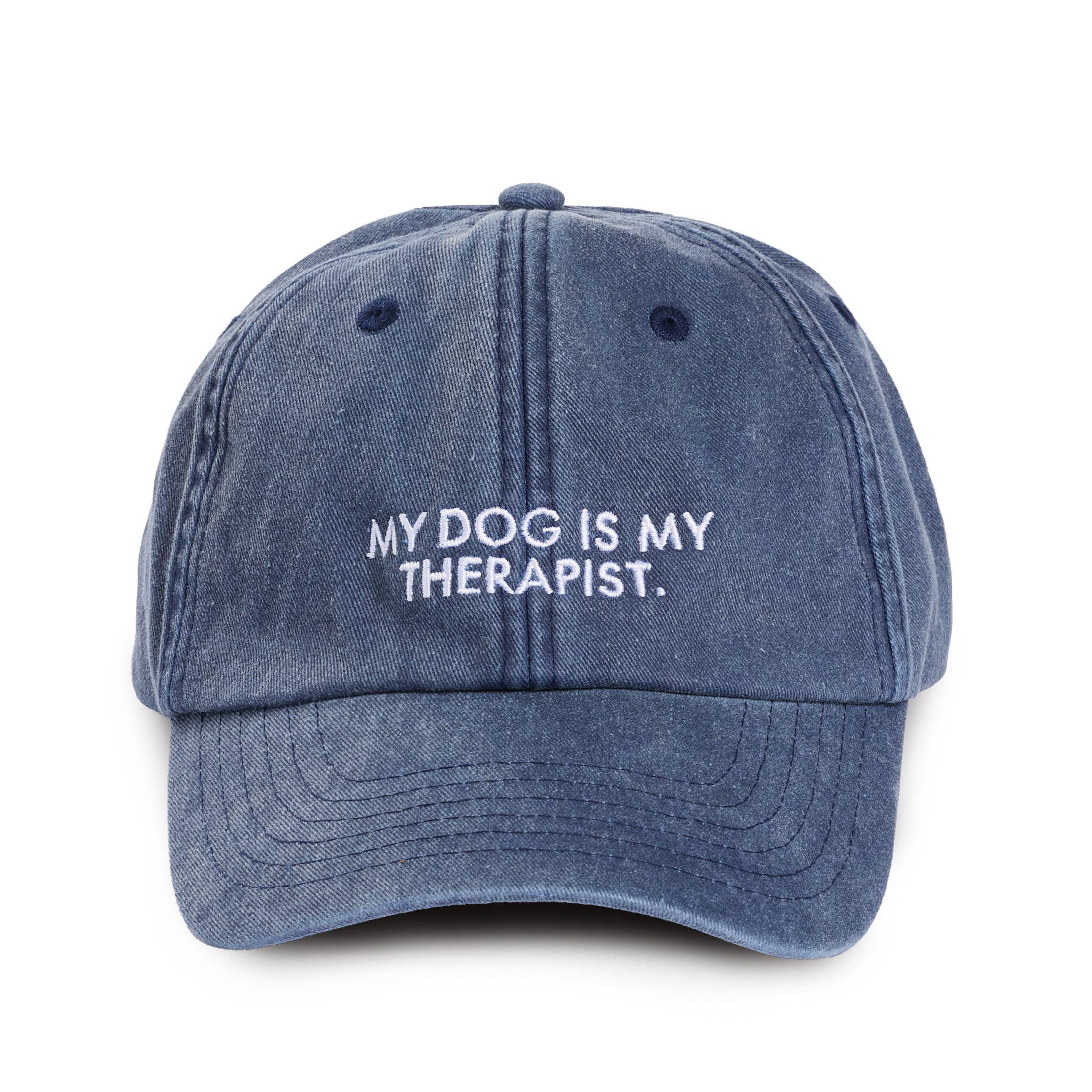Cap MY DOG IS MY THERAPIST Vintage Denim, Lieblingspfote