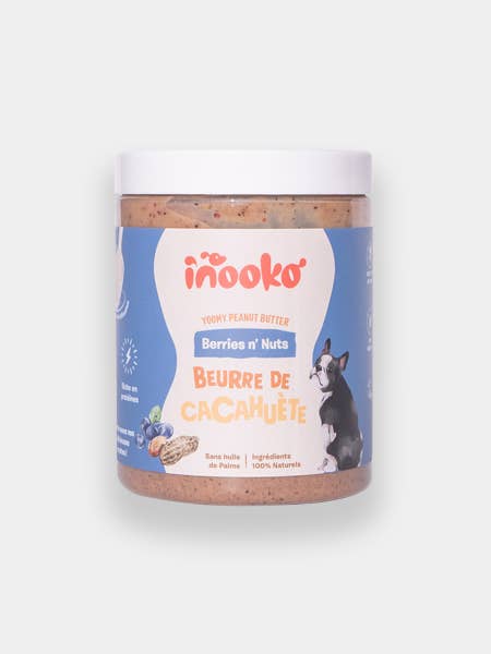Erdnussbutter für Hunde – Blaubeere und Erdbeere – INOOKO