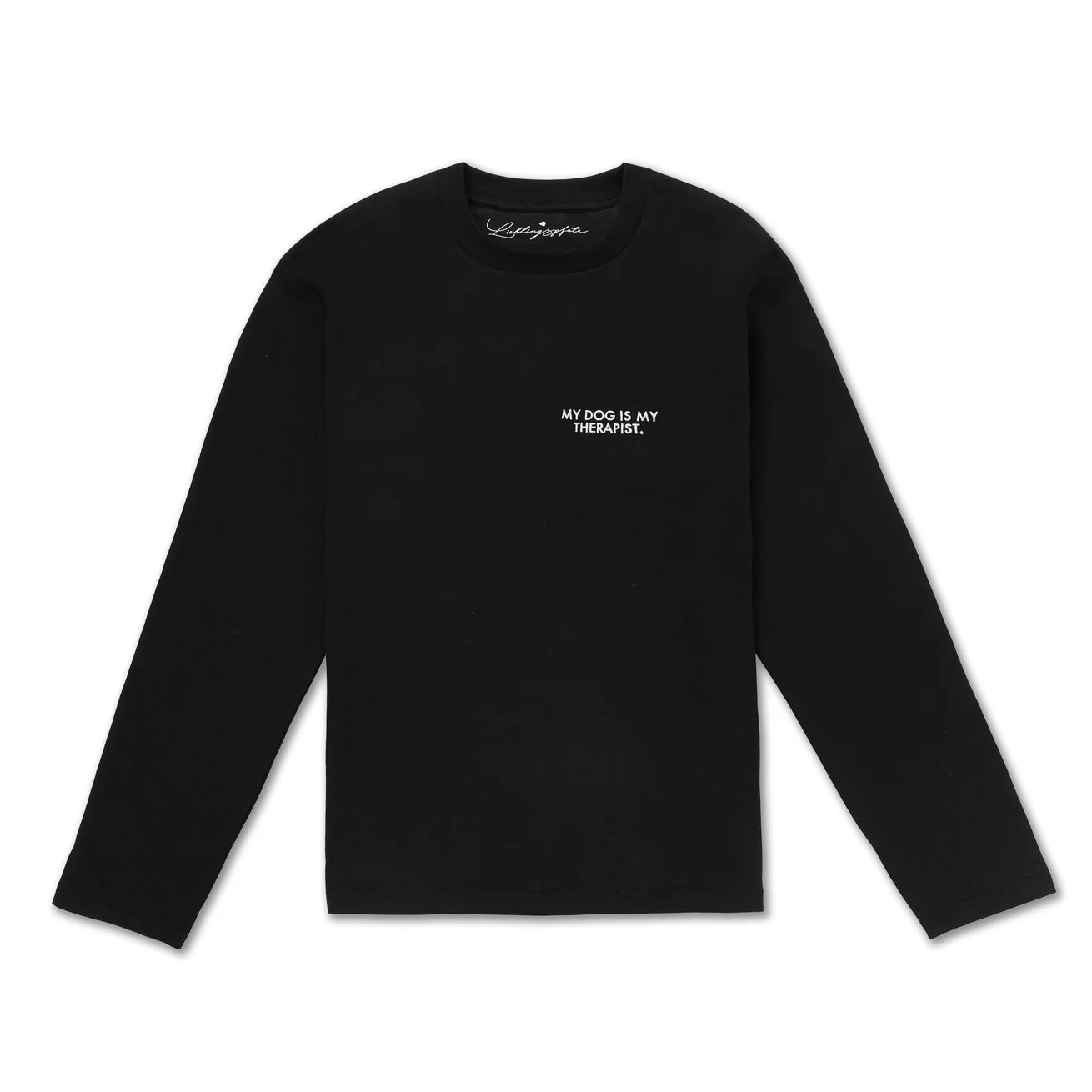 Longsleeve "My Dog is my Therapist", schwarz
