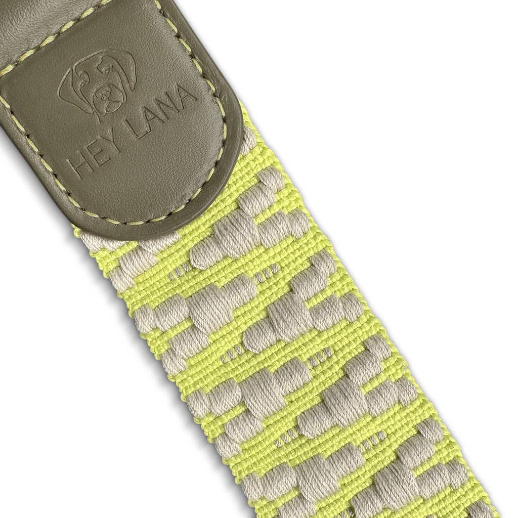 Premium Hundeleine - 3-fach verstellbar - 2m - Oliv/Neongelb