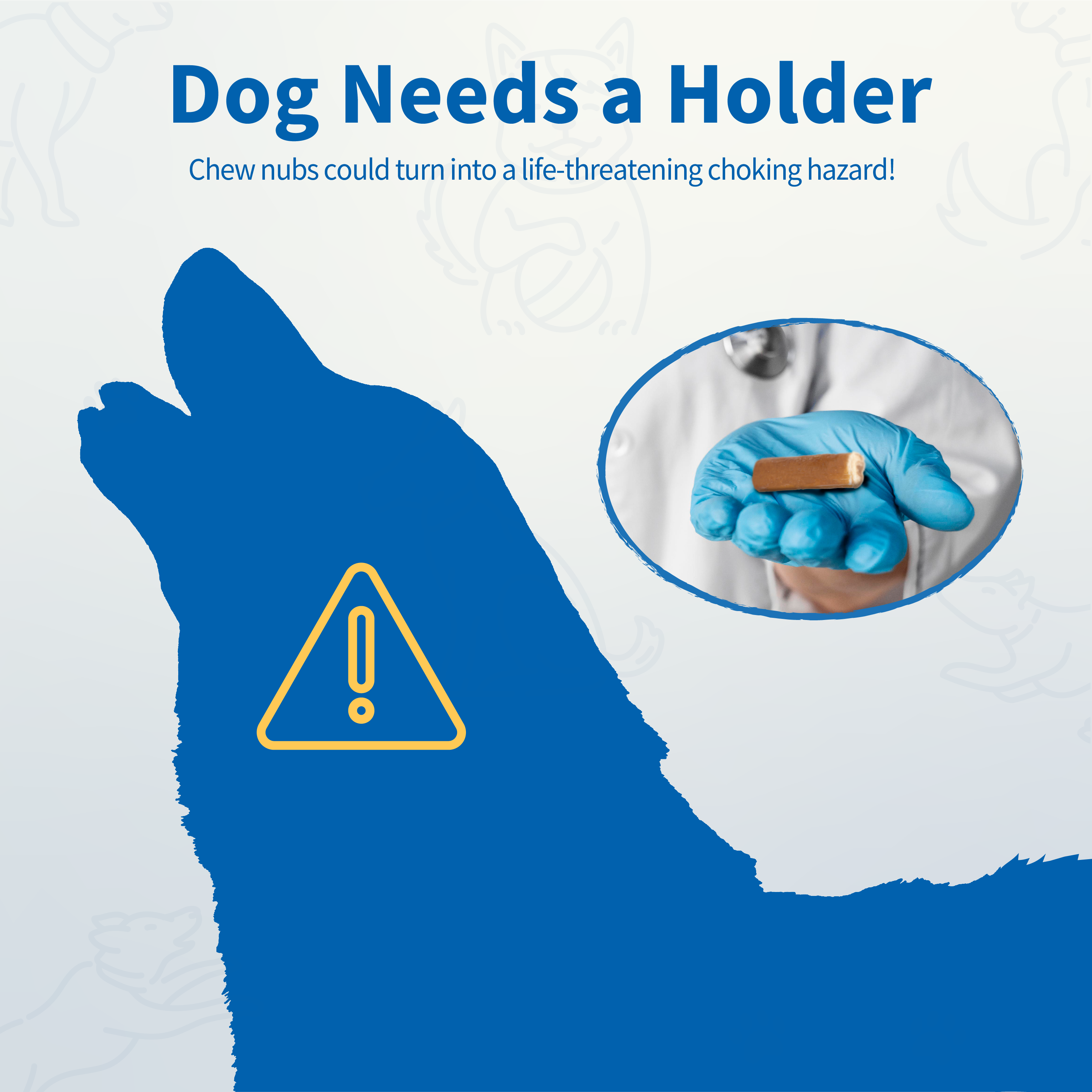 Sicherer Kauknochenhalter | Standard | Packung mit 5 Stück | Hunde 9–32 kg