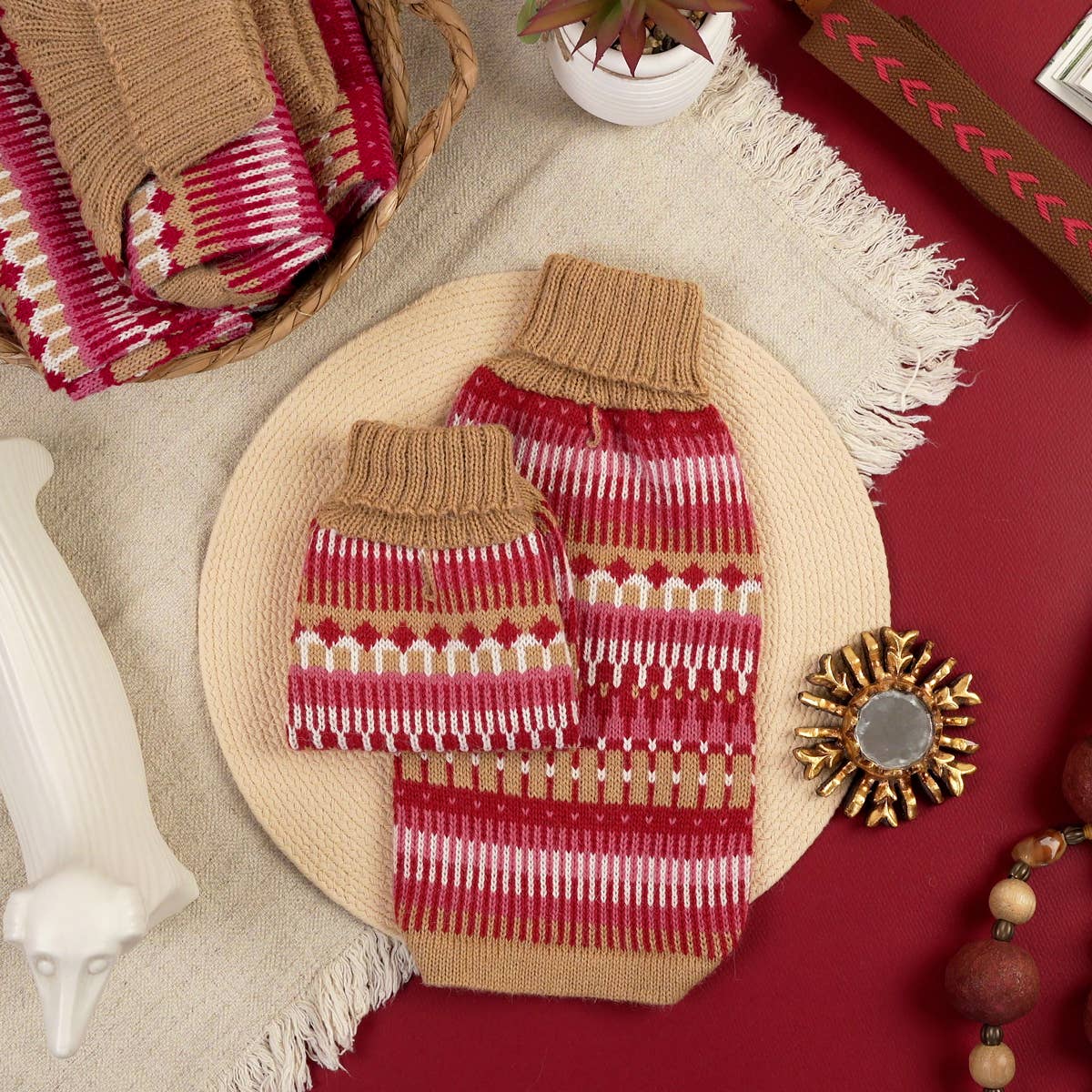 Ice Magic Cherry Alpaka Hundepullover