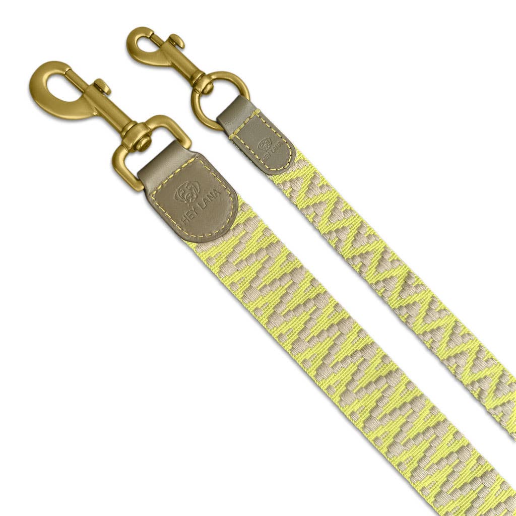 Premium Hundeleine - 3-fach verstellbar - 2m - Oliv/Neongelb