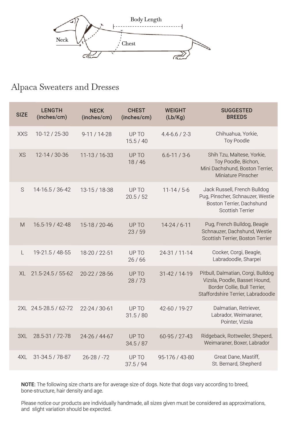 Beiger Tribal-Alpaka-Hundepullover