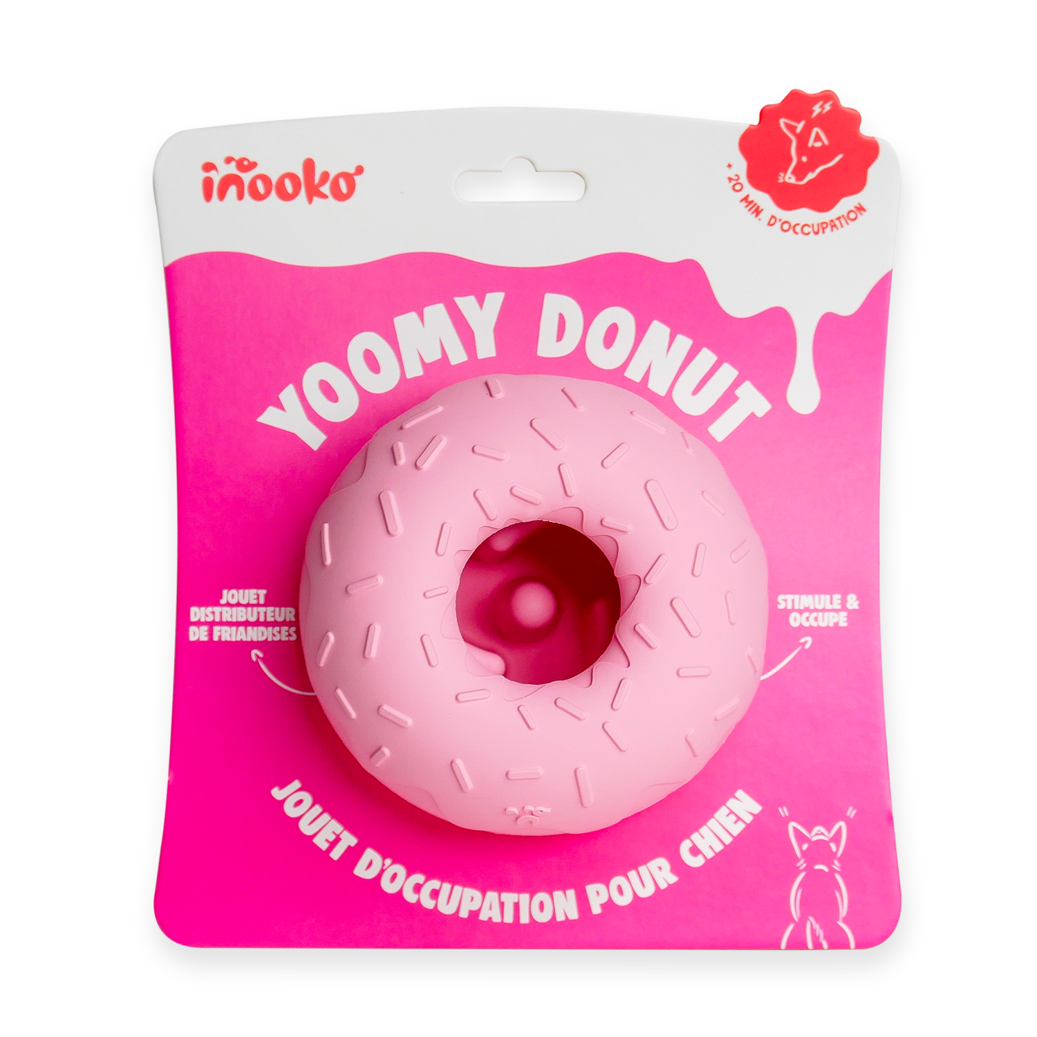 Beschäftigungsspielzeug für Hunde - Yoomy Donut - Rosa