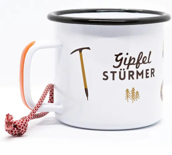 Outdoor Emaille-Becher, Roadtyping, 250 ml